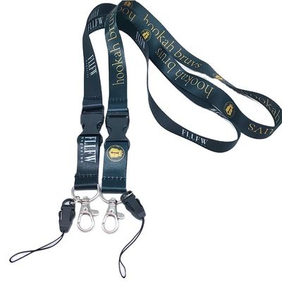Silk Screen Printing Polyester Neck Lanyards with Card Holders Keychain Mobile Phone