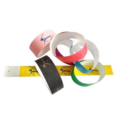 Gift Occasion Custom Paper Wristbands for Events Party 250mm Long Disposable Waterproof