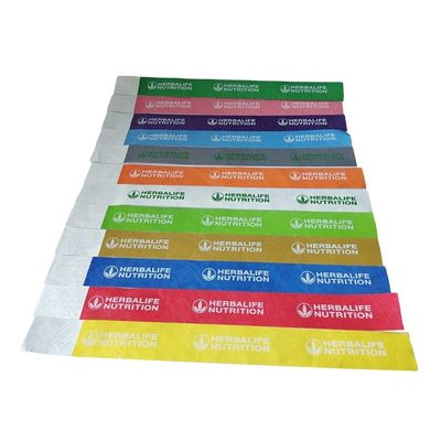 1 Inch Red Tyvek Paper Wristbands Custom Design for Events 250*25mm/250*19mm