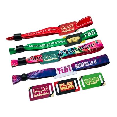 Custom Size and Logo RFID Polyester/Ribbon Wristband for Concert Party Festival Events