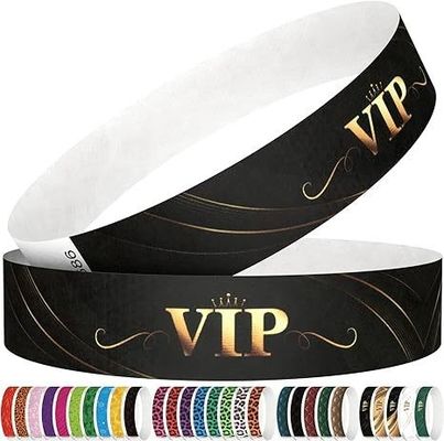 Customizable Gold Tyvek Arm Wrist Band Thermal Transfer Printing for Events Festivals