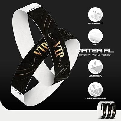 Customizable Gold Tyvek Arm Wrist Band Thermal Transfer Printing for Events Festivals