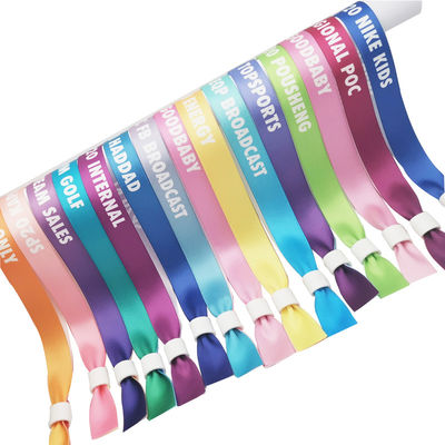 Disposable RFID Polyester/Ribbon Wristband for Festival Party Events Custom 13.56 MHZ