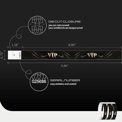 Customizable Gold Tyvek Arm Wrist Band Thermal Transfer Printing for Events Festivals