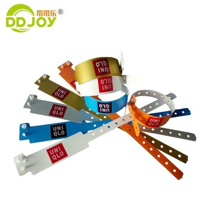 Bracelets Jewelry Type Custom Logo Waterproof PE Snap Lock Wristband for Swimming Pool