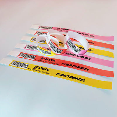Blue Custom Printing Dupont/Tyvek Wristbands for Events/Festival 250*25mm Band Width