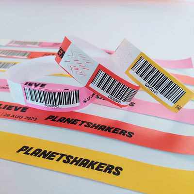 Blue Custom Printing Dupont/Tyvek Wristbands for Events/Festival 250*25mm Band Width