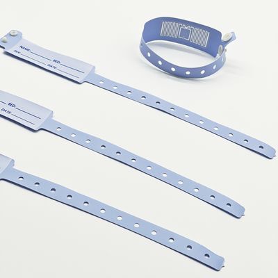 Newborn Baby Soft Wristband with RFID NFC Chip and Custom Logo in Blue PVC Material