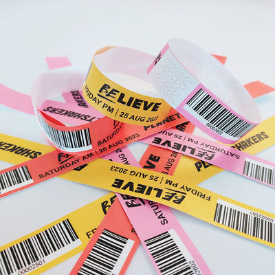 Blue Custom Printing Dupont/Tyvek Wristbands for Events/Festival 250*25mm Band Width