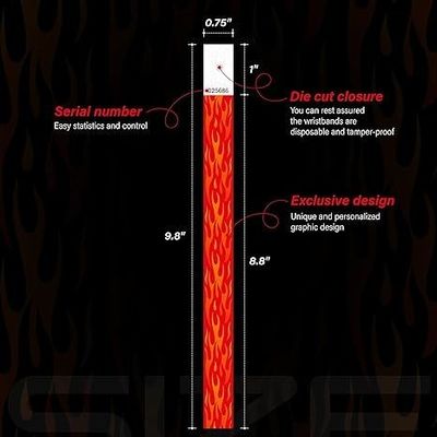 250*25mm and 250*19mm Tyvek Paper Wristband with Customized Printing ' Requirements
