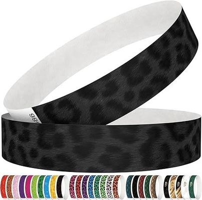 Red Tyvek Paper Event Wristbands with Customized Printing Waterproof Paper Bracelets