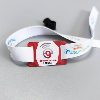 Custom Logo Satin Fabric RFID Wristbands Ideal for GUEST/VIP/VENDOR/MEDIA/STUFF/ARTIST