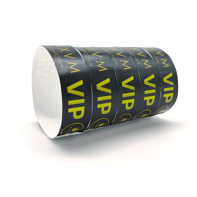 Disposable Tyvek Wristband for Events Custom QR Code Waterproof Red One Color Printing