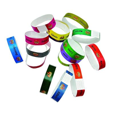Disposable Tyvek Wristband for Events Custom QR Code Waterproof Red One Color Printing