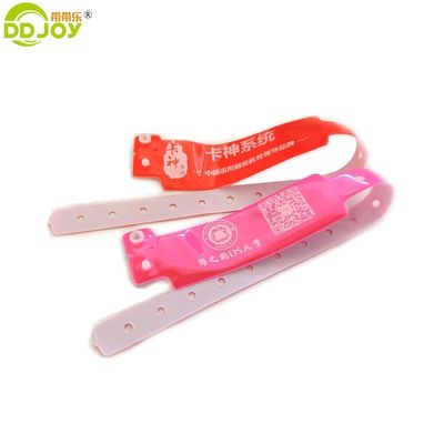Events Party BANGLES Neon Color Custom Lock ID Plastic Vinyl Wristbands in Wide Shape