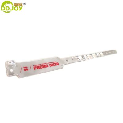 Events Party BANGLES Neon Color Custom Lock ID Plastic Vinyl Wristbands in Wide Shape