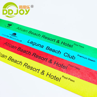 Yellow Custom Printed Tyvek Bracelet for Easter Occasion Waterproof Disposable Wristband