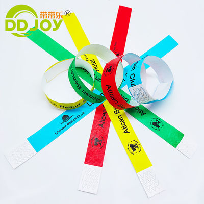 Yellow Custom Printed Tyvek Bracelet for Easter Occasion Waterproof Disposable Wristband