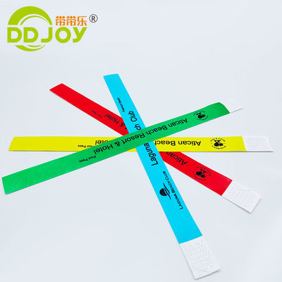Yellow Custom Printed Tyvek Bracelet for Easter Occasion Waterproof Disposable Wristband