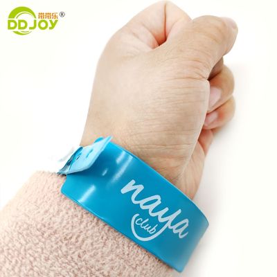 Clear Identification PVC Button Bracelets One Time and Customized Design for Hotels