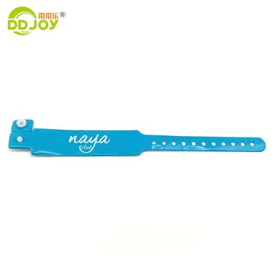 Clear Identification PVC Button Bracelets One Time and Customized Design for Hotels