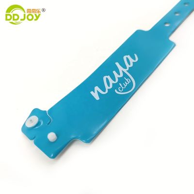 Clear Identification PVC Button Bracelets One Time and Customized Design for Hotels