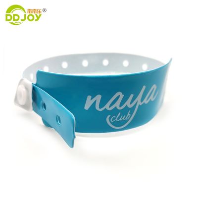 Clear Identification PVC Button Bracelets One Time and Customized Design for Hotels