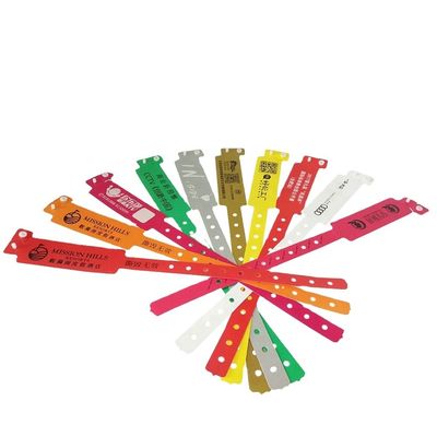 Unisex Custom Plastic Wristbands for Meeting Occasion at Festival Events in Red Color