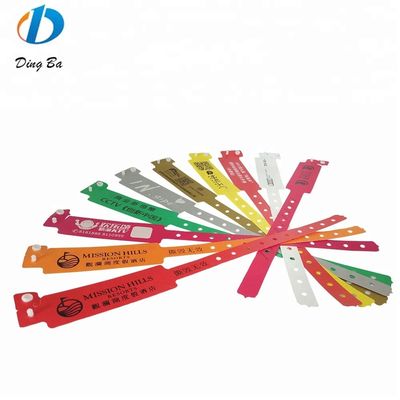 Unisex Custom Plastic Wristbands for Meeting Occasion at Festival Events in Red Color