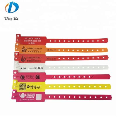 Unisex Custom Plastic Wristbands for Meeting Occasion at Festival Events in Red Color