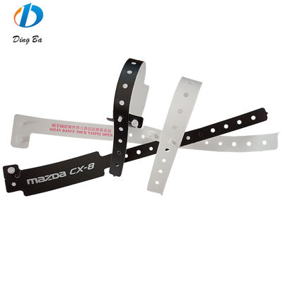 Unisex Custom Plastic Wristbands for Meeting Occasion at Festival Events in Red Color