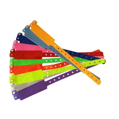 250*25mm PVC Wristband Custom Neon Color Plastic Bracelet for Hotel Identification