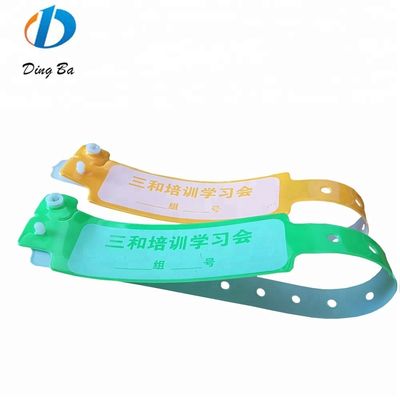 250*25mm PVC Wristband Custom Neon Color Plastic Bracelet for Hotel Identification