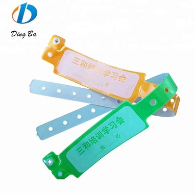 250*25mm PVC Wristband Custom Neon Color Plastic Bracelet for Hotel Identification