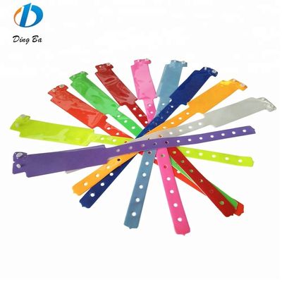 250*25mm PVC Wristband Custom Neon Color Plastic Bracelet for Hotel Identification