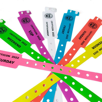 ISO9001 Certified Custom CMYK Digital Printing Waterproof Plastic Wristband for Hotel