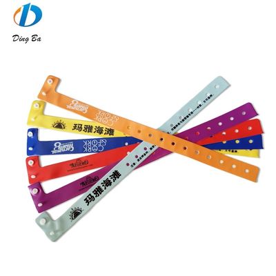 Women's Popular Custom Logo Orange PVC Wristbands for Events Festival Plastic L Shape