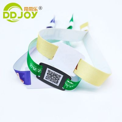 Customized Yellow Woven RFID Fabric Bracelets for Comfortable Festival Events
