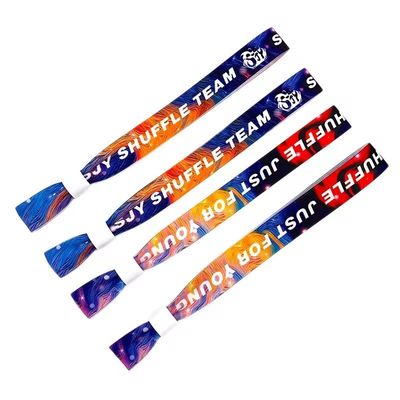 Customized Yellow Woven RFID Fabric Bracelets for Comfortable Festival Events