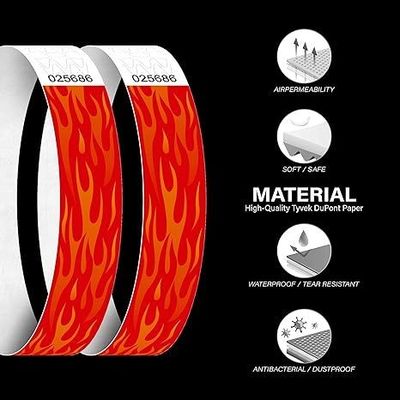 Waterproof Tyvek Bracelet Wristbands for Event Party in Green Tear Resistant Material