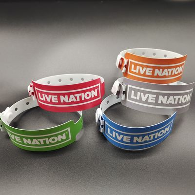 Shanghai PVC Material Vinyl Wristbands For Events Wide Shape and Free Design Included