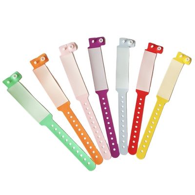 Anti-Lost Personalized PVC Vinyl Bracelets for Events and Festivals Set Rainbow Colors