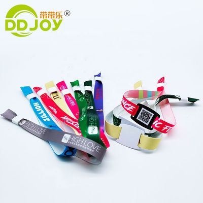 Access Control Custom Events Ticket Woven RFID Bracelet Fabric NFC Wristband Regular Size 350*15mm
