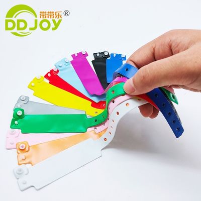 Plastic Lock Inlay Technology Blue PVC Bracelets/Wrist Band for DDJOY Events Festivals