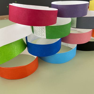 Customized Logo Waterproof Tyvek Wristbands for Events and Parties Printed Technique