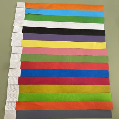 Customized Logo Waterproof Tyvek Wristbands for Events and Parties Printed Technique