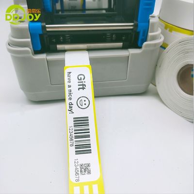 Waterproof Yellow Self Adhesive Direct Thermal ID Wristbands for Event Identification