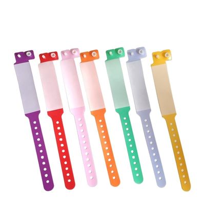 Colorful PVC Vinyl Wristband for Children at Entertainment Park 250*25mm and 170*18mm