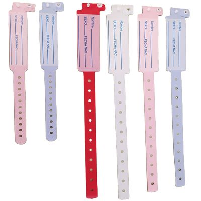 Hospital Patients PVC Medical ID Bracelet Wristband with 250*25mm and 170*18mm Sizes