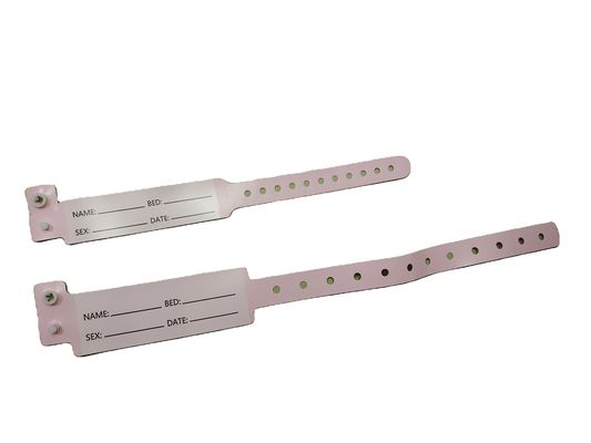 Hospital Patients PVC Medical ID Bracelet Wristband with 250*25mm and 170*18mm Sizes